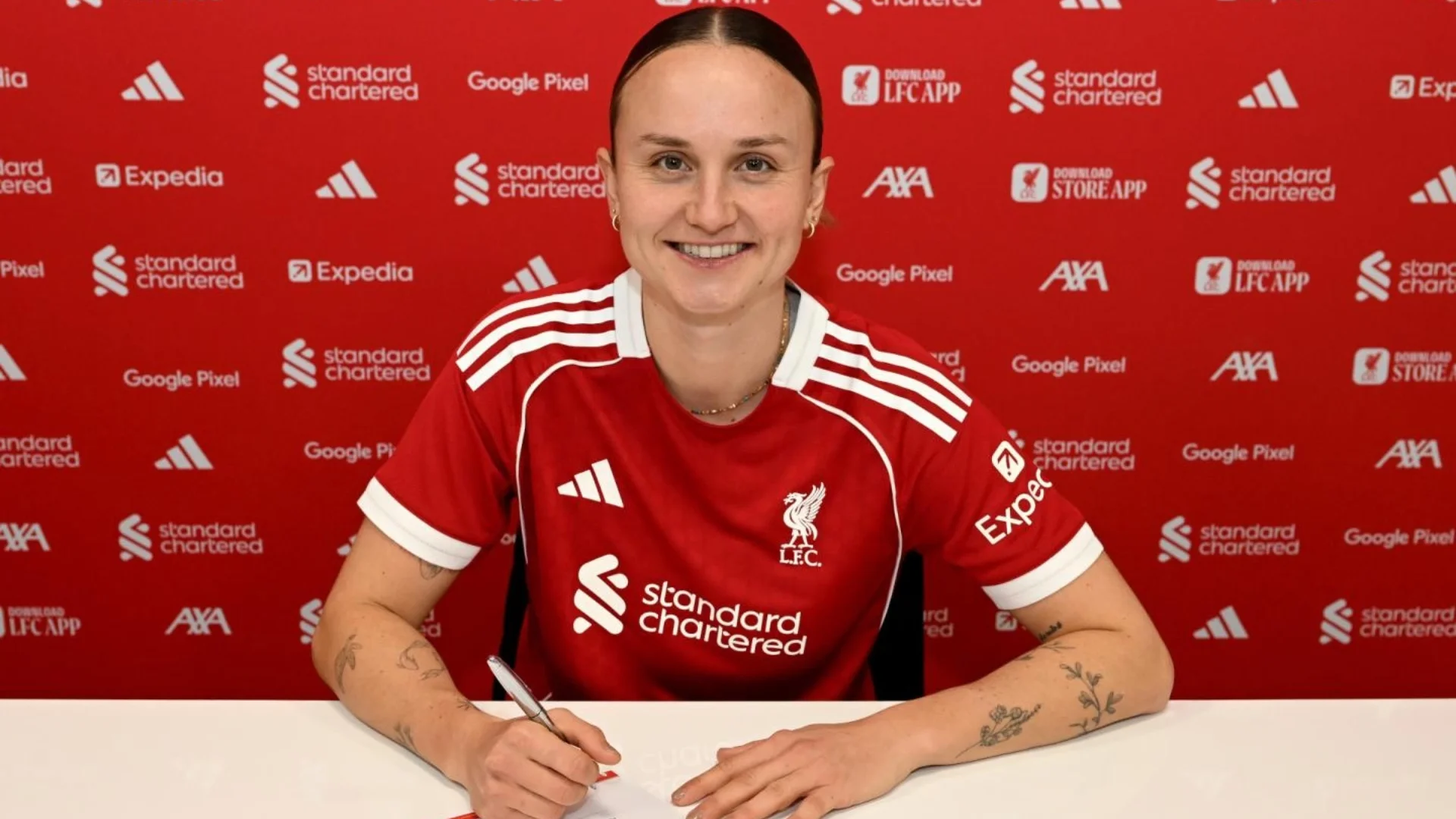 Martha Thomas in Liverpool shirt signing on loan