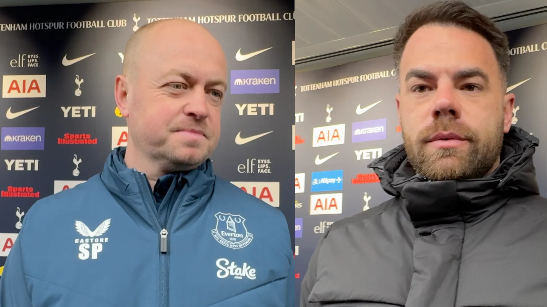 Scott Phelan Martin Ho after Spurs 1-2 Everton