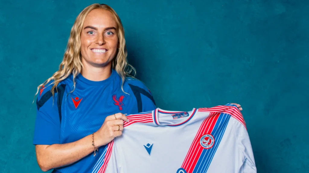 Molly Bartrip holding Crystal Palace Shirt